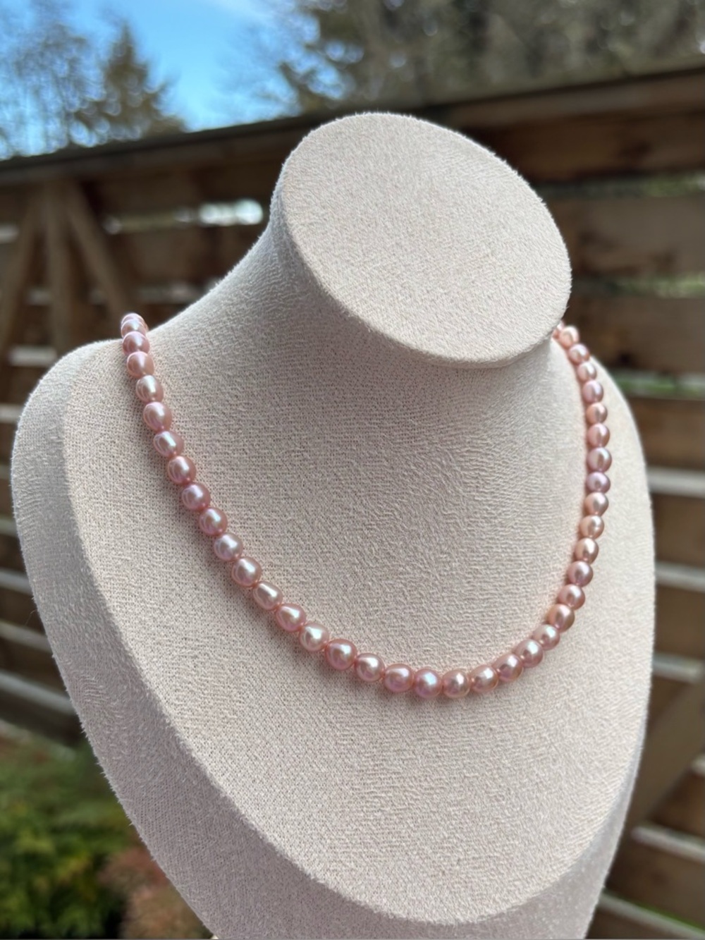 Genuine Pink Pearl Necklace - Picture 7 of 8